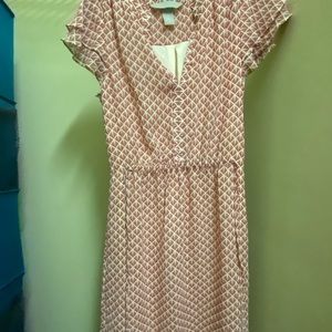 Red cinched in waist work mini dress